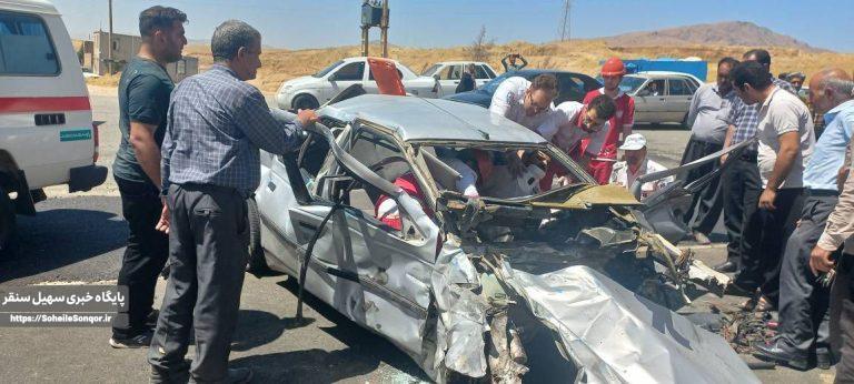۲ مصدوم در حادثه رانندگی محور سنقر به کرمانشاه
