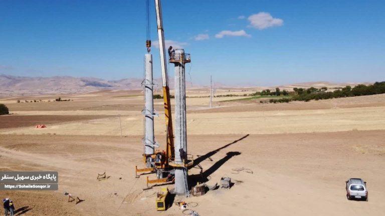 پیشرفت ۳۳ درصدی پروژه احداث خط ۶۳کیلوولت سنقر-سطر